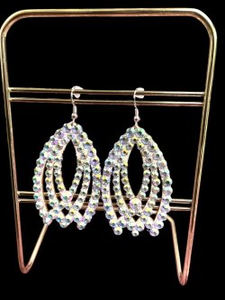 画像1: オーロラキラキララインストーンピアス2