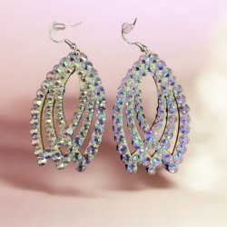 画像2: オーロラキラキララインストーンピアス2