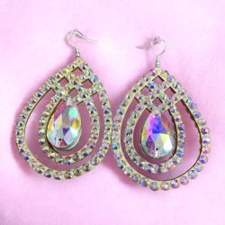 画像2: オーロラキラキララインストーンピアス12