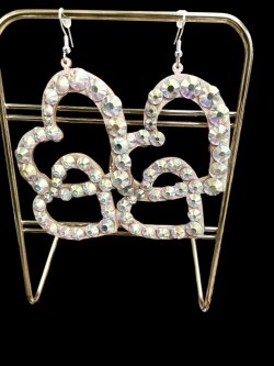 画像1: オーロラキラキララインストーンピアス1