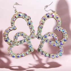 画像2: オーロラキラキララインストーンピアス1