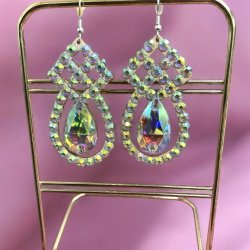 画像1: オーロラキラキララインストーンピアス4