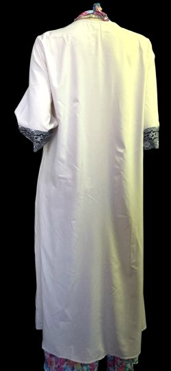 画像4: プリントポリエステルガラベーヤ☆beige ☆前開きタイプ☆フロントオープン