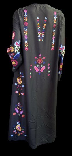 画像4: プリントポリエステルガラベーヤ☆White orange flower☆前開きタイプ☆フロントオープン