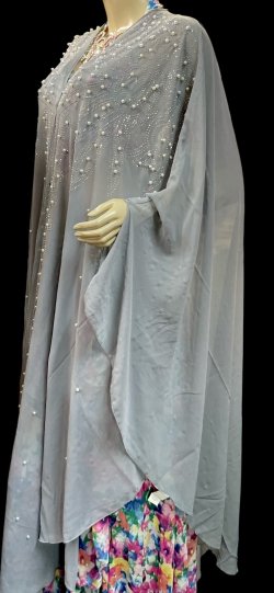 画像3: フーデットキラキラパールカバードレス☆grey☆