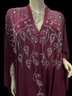 画像2: フーデットキラキラパールカバードレス☆bordeaux☆