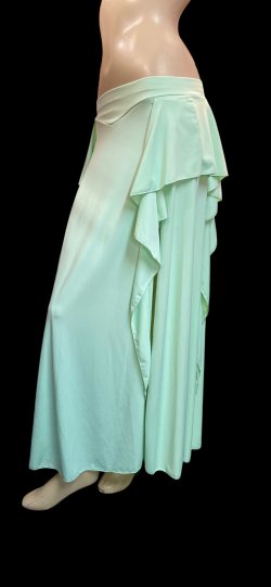 画像2: ストレッチフリルスリットスカート☆Mintgreen☆