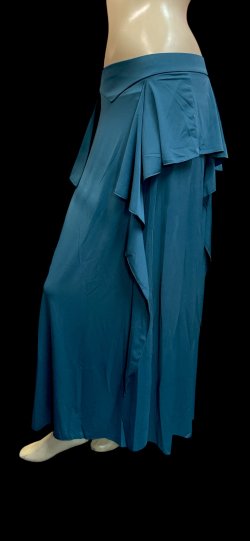 画像2: ストレッチフリルスリットスカート☆Tealgreen☆