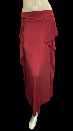 画像1: ストレッチフリルスリットスカート☆Bordeaux ☆