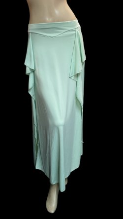 画像1: ストレッチフリルスリットスカート☆Mintgreen☆