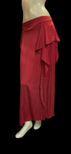 画像2: ストレッチフリルスリットスカート☆Bordeaux ☆