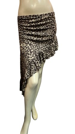 画像1: Amira Jamila オリジナル☆ストレッチフリルヒップスカーフ*brown animal print *