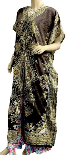 画像2: プリントカバードレス☆ブラウンアラビアンアラベスク☆⭐️フロントオープン  ⭐️