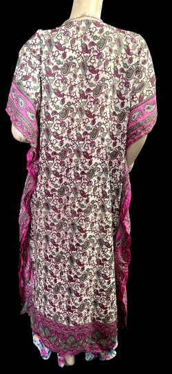 画像4: プリントカバードレス☆ピンクグリーンペイズリー☆⭐️フロントオープン  ⭐️