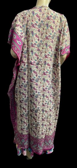 画像4: プリントカバードレス☆ターコイズピンクペイズリー☆⭐️フロントオープン  ⭐️