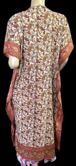 画像4: プリントカバードレス☆レッドオレンジペイズリー☆⭐️フロントオープン ⭐️