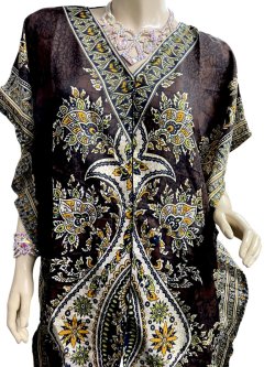 画像3: プリントカバードレス☆ブラウンアラビアンアラベスク☆⭐️フロントオープン  ⭐️