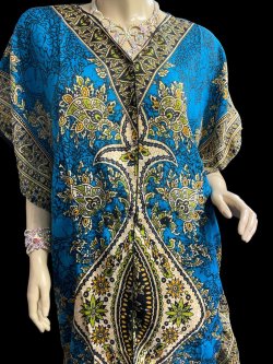 画像3: プリントカバードレス☆ターコイズアラビアンアラベスク☆⭐️フロントオープン  ⭐️