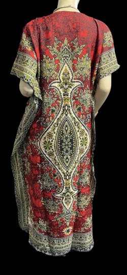 画像4: プリントカバードレス☆レッドアラビアンアラベスク☆⭐️フロントオープン  ⭐️