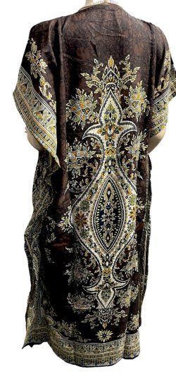 画像4: プリントカバードレス☆ブラウンアラビアンアラベスク☆⭐️フロントオープン  ⭐️