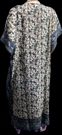 画像4: プリントカバードレス☆ブルーグリーンペイズリー☆⭐️フロントオープン  ⭐️