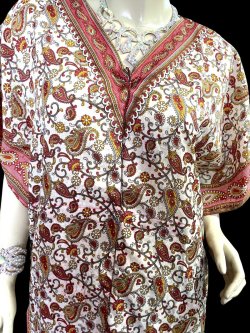 画像3: プリントカバードレス☆レッドオレンジペイズリー☆⭐️フロントオープン ⭐️