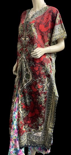 画像2: プリントカバードレス☆レッドアラビアンアラベスク☆⭐️フロントオープン  ⭐️