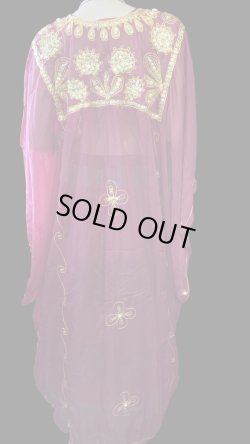 画像4: エジプト製トラディショナルハリジドレス☆burgundy ☆