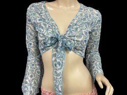 画像1: Amira Jamila オリジナル☆ストレッチチョリ*blue paisley *