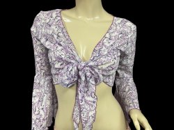 画像2: Amira Jamila オリジナル☆ストレッチチョリ*purple paisley *