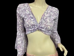 画像1: Amira Jamila オリジナル☆ストレッチチョリ*purple paisley *