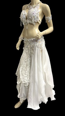 画像2: エジプトAmrオリエンタルコスチューム☆lacy Cristal white ☆