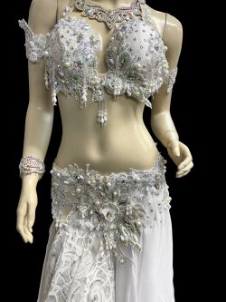 画像3: エジプトAmrオリエンタルコスチューム☆lacy Cristal white ☆