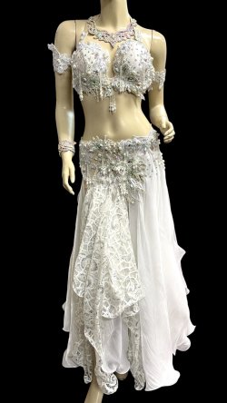 画像1: エジプトAmrオリエンタルコスチューム☆lacy Cristal white ☆