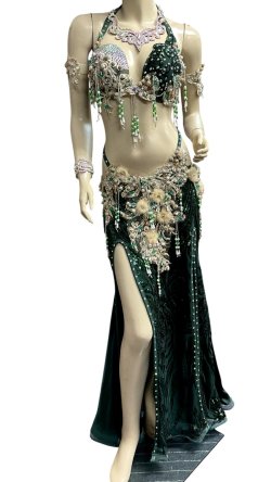 画像1: エジプトAmrオリエンタルコスチューム☆Chic deep green ☆