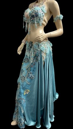 画像3: エジプトAmrオリエンタルコスチューム☆smooth Celeste blue ☆