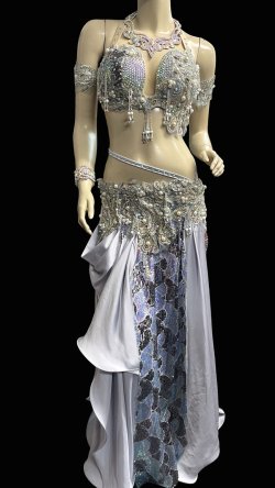 画像1: エジプトAmrオリエンタルコスチューム☆monotone silver sultan ☆