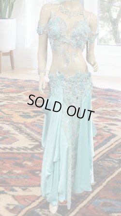 画像1: エジプトAmrオリエンタルコスチューム☆smooth emerald green ☆