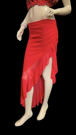 画像2: ストレッチフリルスリットスカート☆red ☆