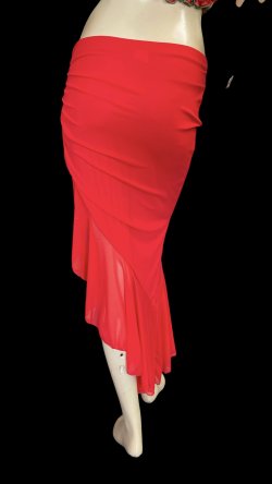 画像3: ストレッチフリルスリットスカート☆red ☆