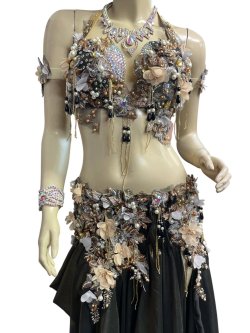 画像3: エジプトAmrオリエンタルコスチューム☆ Noble  charcoal flower☆
