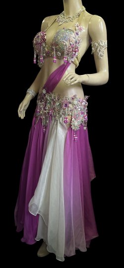 画像2: エジプトAmrオリエンタルコスチューム☆ purple white celebration ☆