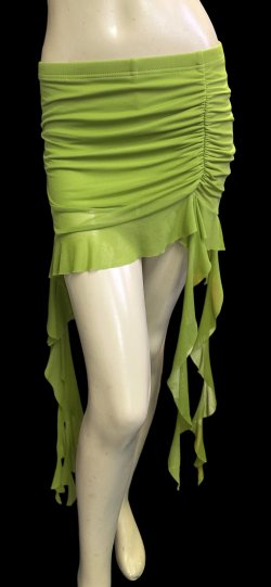 画像1: ストレッチフリルショートスカート☆lime green ☆