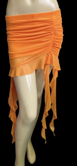 画像1: ストレッチフリルショートスカート☆Orange☆
