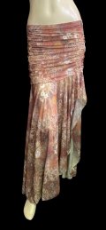 ストレッチフリルスリットスカート☆paisley brown☆