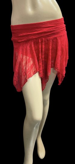 画像1: レースストレッチショートスカート☆Red☆
