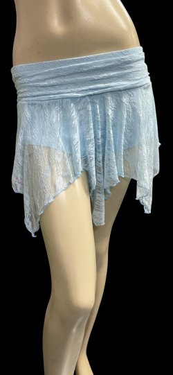 画像1: レースストレッチショートスカート☆light blue ☆