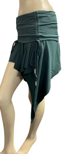 画像2: レースストレッチショートスカート☆dark green ☆