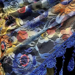 画像2: メッシュフラワースカーフ☆blue& yellow ☆