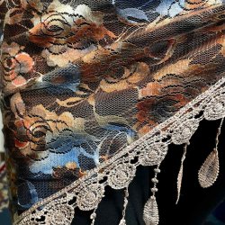 画像2: メッシュフラワースカーフ☆ brown &orange ☆